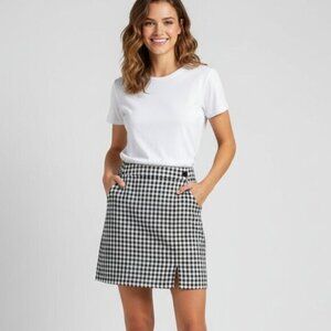 Forever 21 Women’s Mini Skirt Checkered Plaid Gingham Punk Gothic Y2K Black S